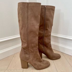 Brown Vegan Suede Knee High Boot